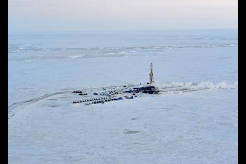 The bleak Novy Port terminal shuttle tankers will get vital support from the pair of Aker Arctic designed icebreakers. Photo: GazpromNeft